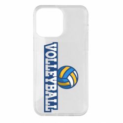 Чехол для iPhone 14 Pro Max Volleyball text and ball - PrintSalon