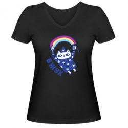 Женская футболка с V-образным вырезом Вжух! - PrintSalon