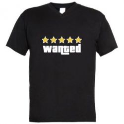 Мужская футболка  с V-образным вырезом Wanted GTA - PrintSalon