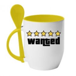 Чашка с ложкой Wanted GTA - PrintSalon