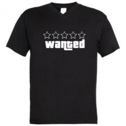 Мужская футболка  с V-образным вырезом Wanted - PrintSalon