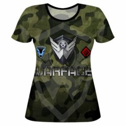 Женская футболка 3D Warface camouflage - PrintSalon