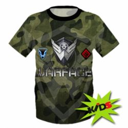 Детская 3D футболка Warface camouflage - PrintSalon