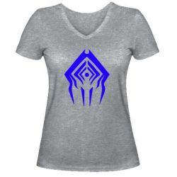 Женская футболка с V-образным вырезом Warframe logo-emblem - PrintSalon