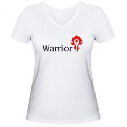 Женская футболка с V-образным вырезом Warrior - PrintSalon