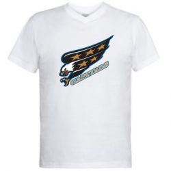 Мужская футболка  с V-образным вырезом Washington Capitals Logo - PrintSalon