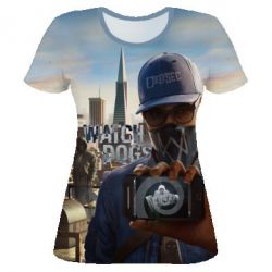 Женская футболка 3D Watch dogs Marcus