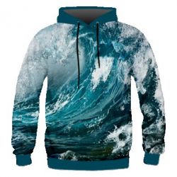 Чоловіче 3D худі Wave of the ocean