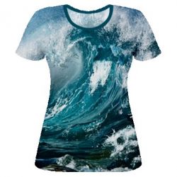 Женская футболка 3D Wave of the ocean