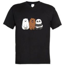Мужская футболка  с V-образным вырезом We are ordinary bears