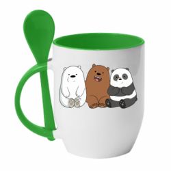 Чашка с ложкой We are ordinary bears - PrintSalon