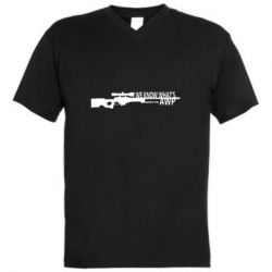 Мужская футболка  с V-образным вырезом We know what's awp - PrintSalon