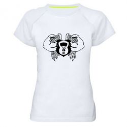 Женская футболка для спорта Weight with wings - PrintSalon