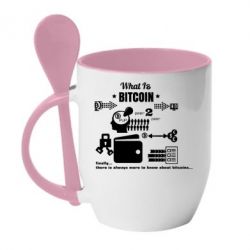 Чашка с ложкой What bitcoin 1s - PrintSalon