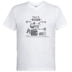 Мужская футболка  с V-образным вырезом What bitcoin 1s - PrintSalon