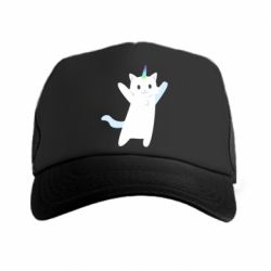 Кепка-тракер White cheerful cat - PrintSalon