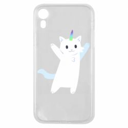 Чехол для iPhone XR White cheerful cat - PrintSalon