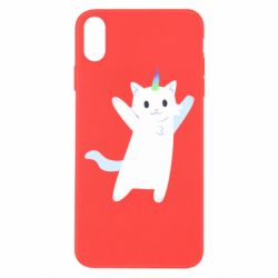 Чехол для iPhone Xs Max White cheerful cat - PrintSalon