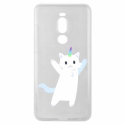 Чехол для Meizu Note 8 White cheerful cat - PrintSalon
