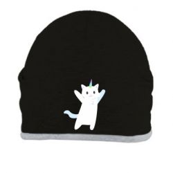 Шапка White cheerful cat
