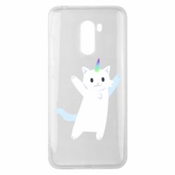 Чехол для Xiaomi Pocophone F1 White cheerful cat - PrintSalon