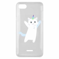 Чехол для Xiaomi Redmi 6A White cheerful cat - PrintSalon