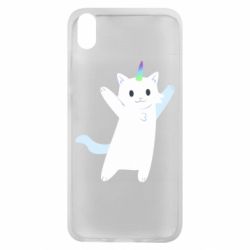 Чехол для Xiaomi Redmi 7A White cheerful cat - PrintSalon