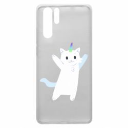 Чехол для Huawei P30 Pro White cheerful cat - PrintSalon