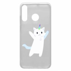 Чехол для Huawei P30 Lite White cheerful cat - PrintSalon