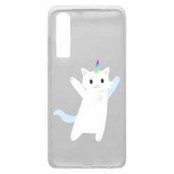 Чехол для Huawei P30 White cheerful cat