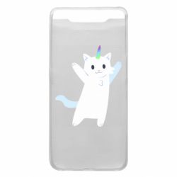 Чехол для Samsung A80 White cheerful cat - PrintSalon