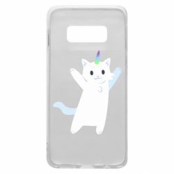 Чехол для Samsung S10e White cheerful cat - PrintSalon