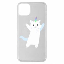 Чехол для iPhone 11 Pro Max White cheerful cat - PrintSalon