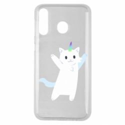 Чехол для Samsung M30 White cheerful cat