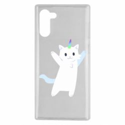 Чехол для Samsung Note 10 White cheerful cat
