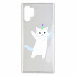 Чехол для Samsung Note 10 Plus White cheerful cat - PrintSalon