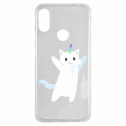 Чехол для Xiaomi Redmi Note 7 White cheerful cat - PrintSalon
