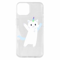 Чохол для iPhone 14 White cheerful cat