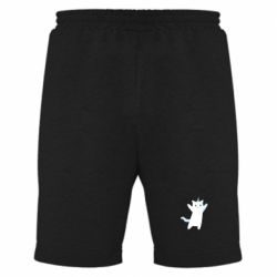 Мужские шорты White cheerful cat - PrintSalon