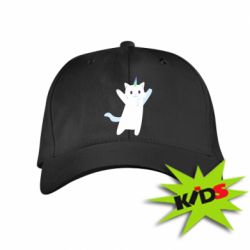 Детская кепка White cheerful cat - PrintSalon