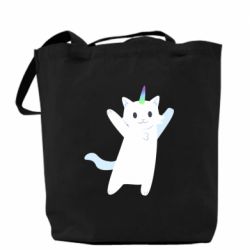 Шоппер White cheerful cat - PrintSalon