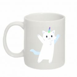 Чашка 320ml White cheerful cat