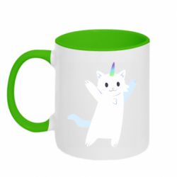 Чашка двокольорова White cheerful cat