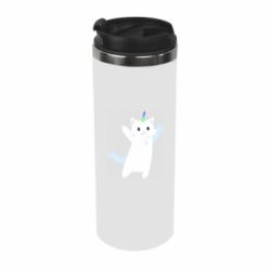 Термокружка White cheerful cat - PrintSalon