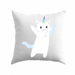 Подушка White cheerful cat - PrintSalon