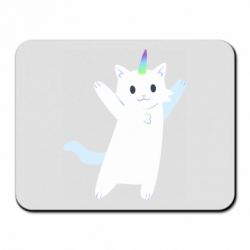 Коврик для мыши White cheerful cat - PrintSalon