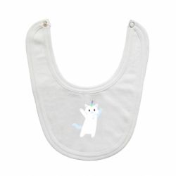 Слюнявчик  White cheerful cat - PrintSalon