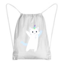 Рюкзак-мешок White cheerful cat - PrintSalon