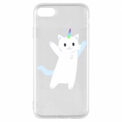 Чехол для iPhone 7 White cheerful cat - PrintSalon