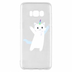 Чехол для Samsung S8 White cheerful cat - PrintSalon